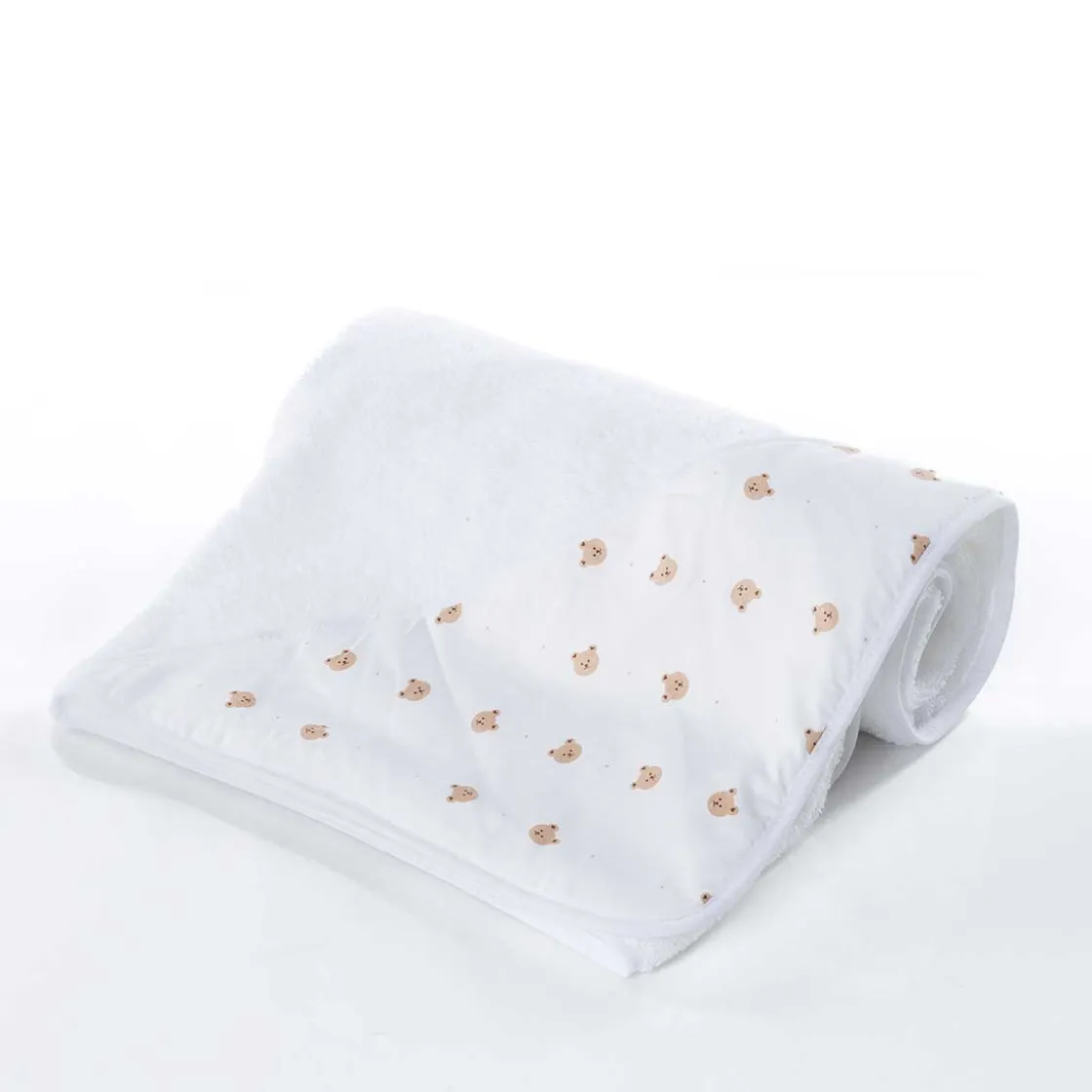 Téxtil>Toalla de baño con capucha blanca de algodón