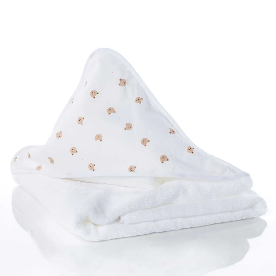 Téxtil>Toalla de baño con capucha blanca de algodón