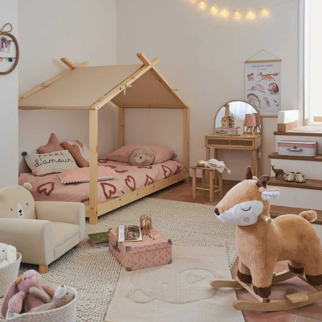 atmosphera4kids Mobiliario>Tocador C/Taburete Campagne 55x35x100Cm