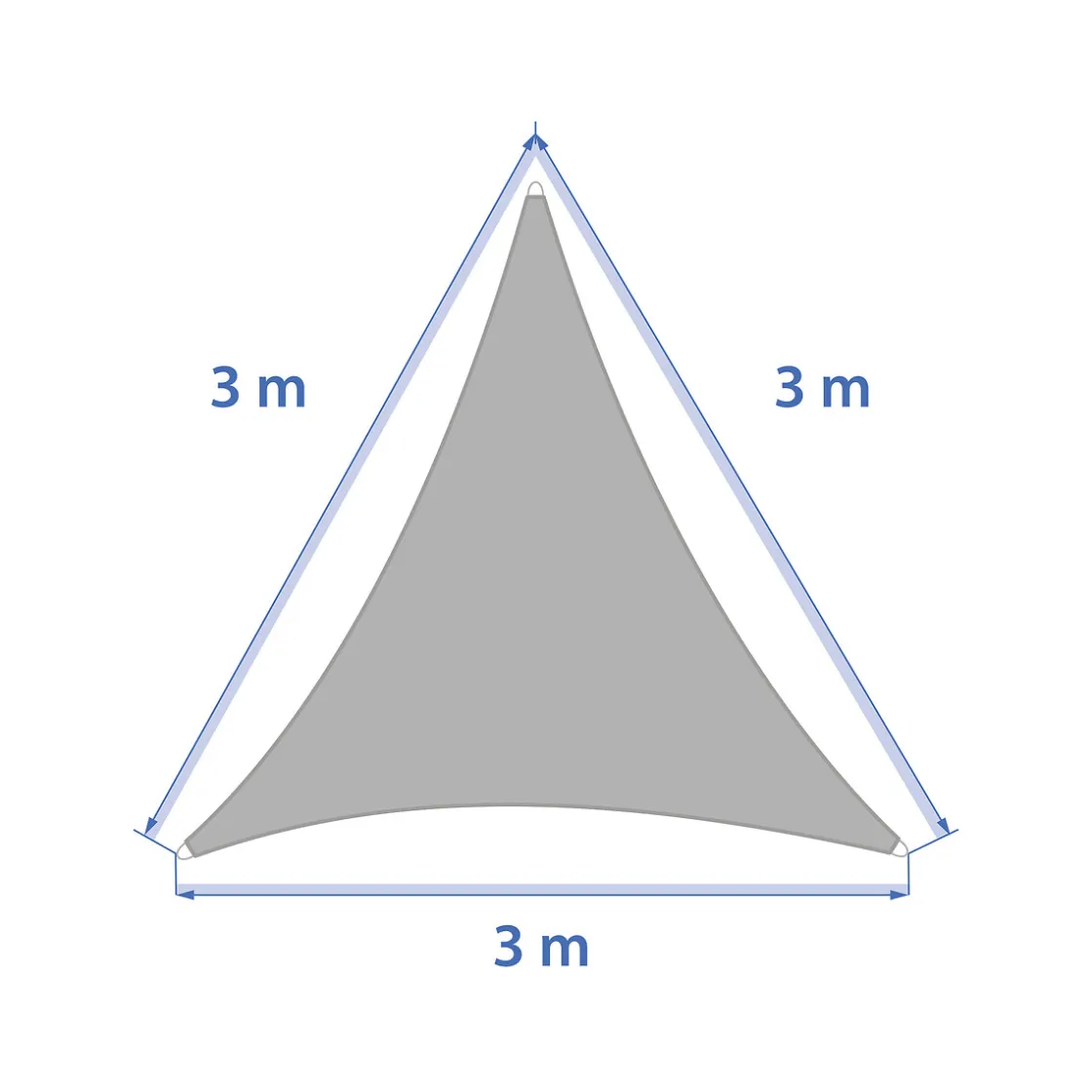 hespéride Toldos Y Paravientos>Toldo solar CURAÇAO triangular ble 3x3m
