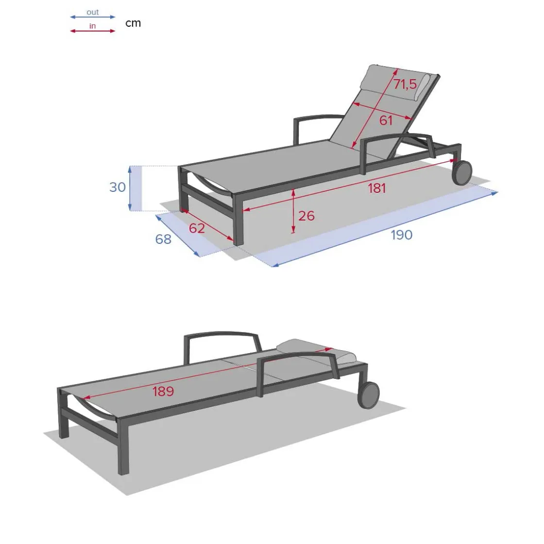 hespéride Tumbonas>Tumbona OCALA noisette y tonka