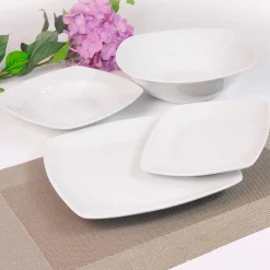 secret d'gourmet Platos>Vajilla 19 Pzas Cuadradas Blanca