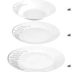 secret d'gourmet Platos>Vajilla 18 Pzas Diseño Esquisse