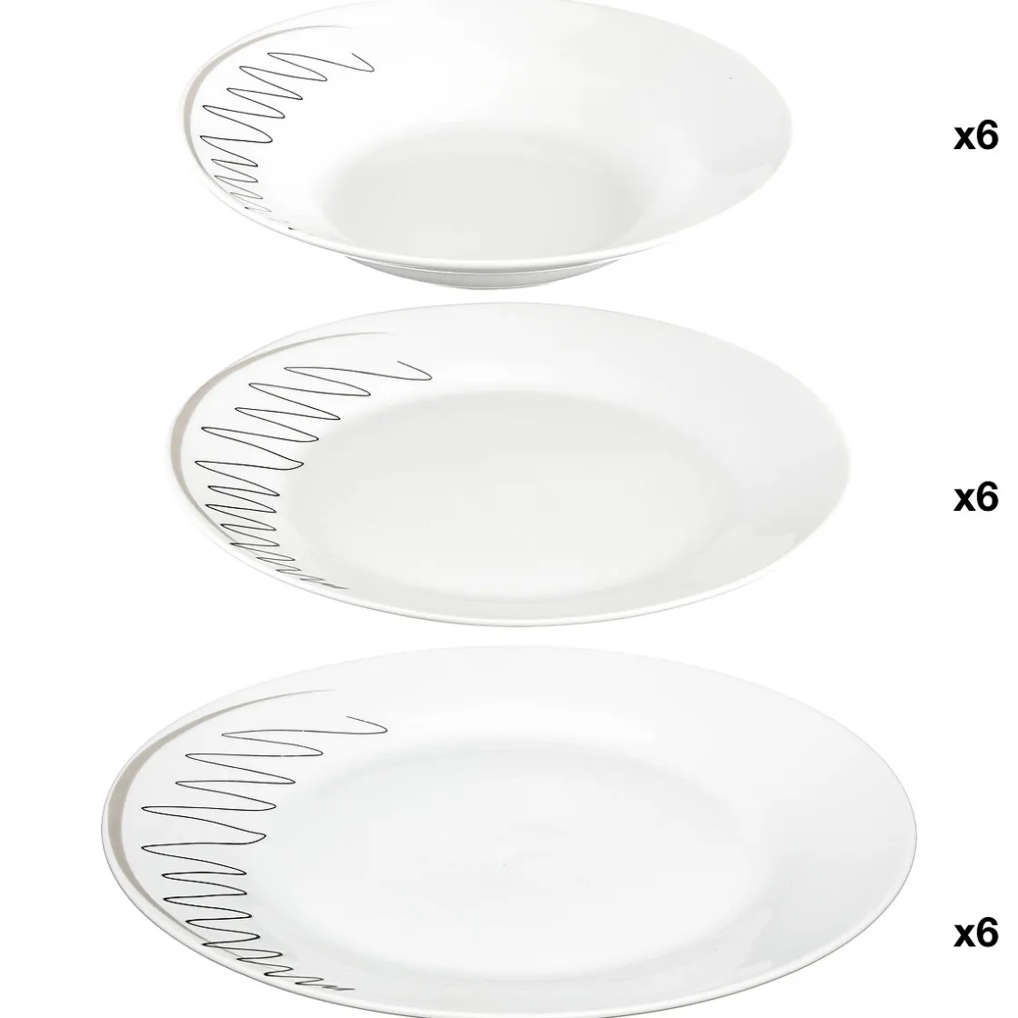 secret d'gourmet Platos>Vajilla 18 Pzas Diseño Esquisse