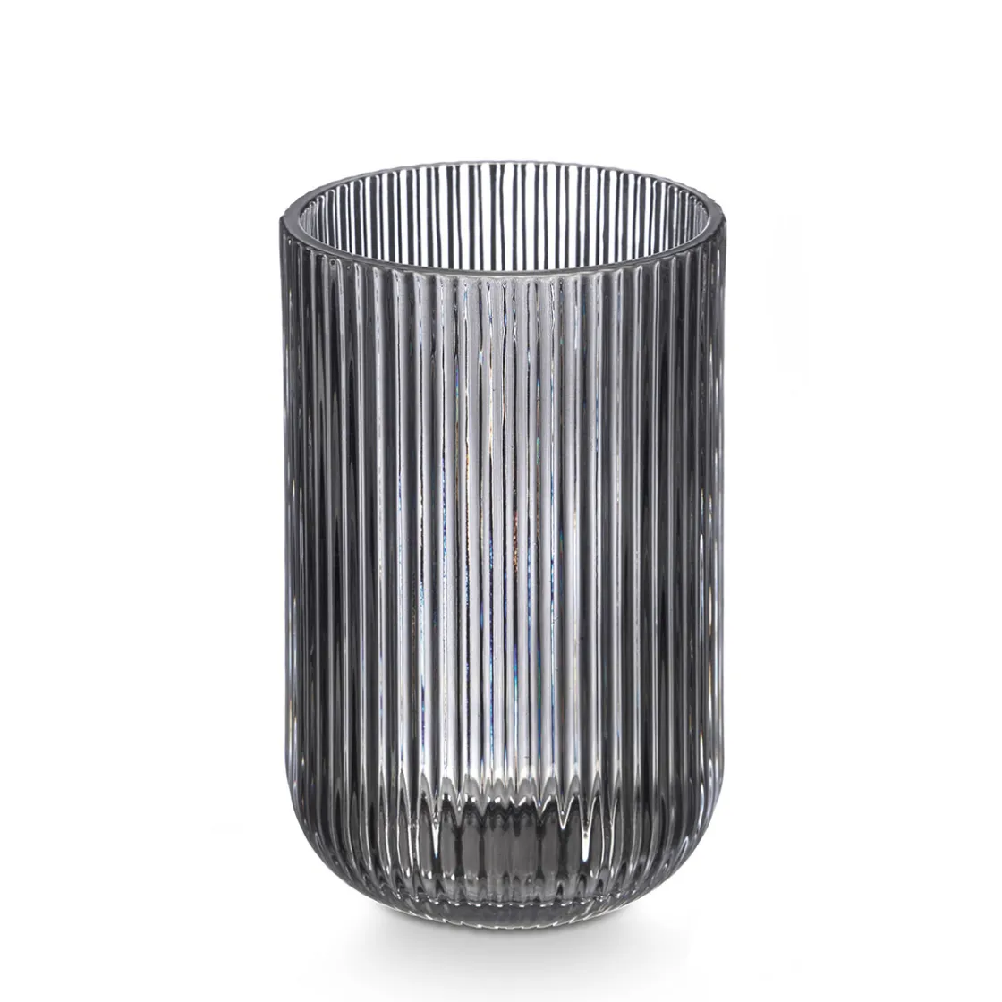 Copas>Vaso De Agua Rayas Gris De Vidrio 43cl