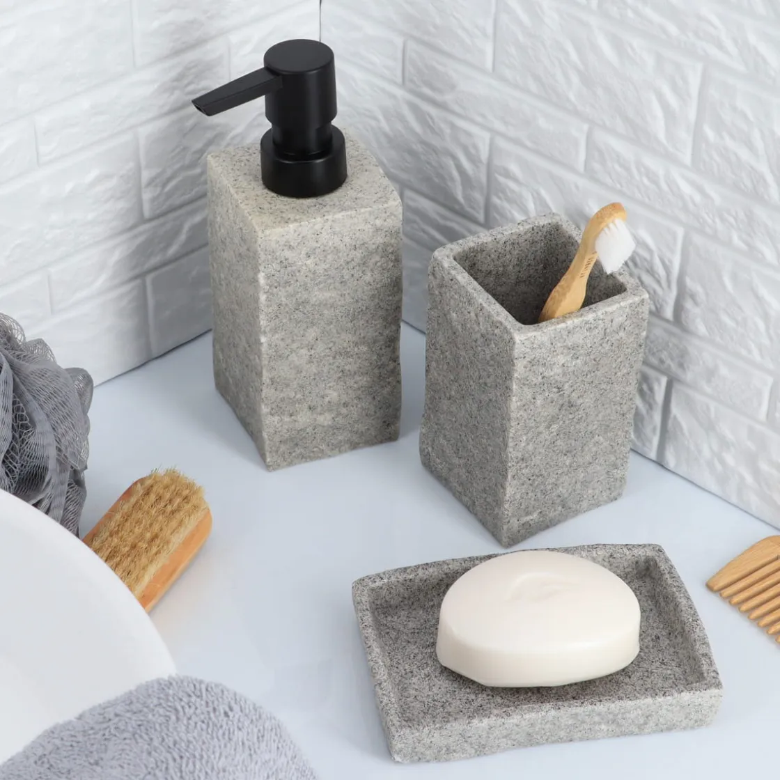 Accesorios De Lavabo>Vaso De Lavabo Poliresina Efecto Piedra
