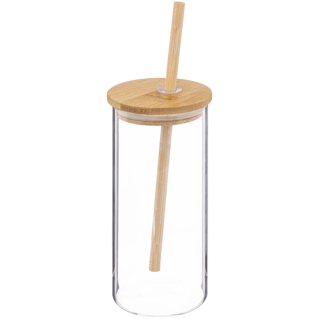 Copas>Vaso De Vidrio C/Tapa+Pajita 40 Cl
