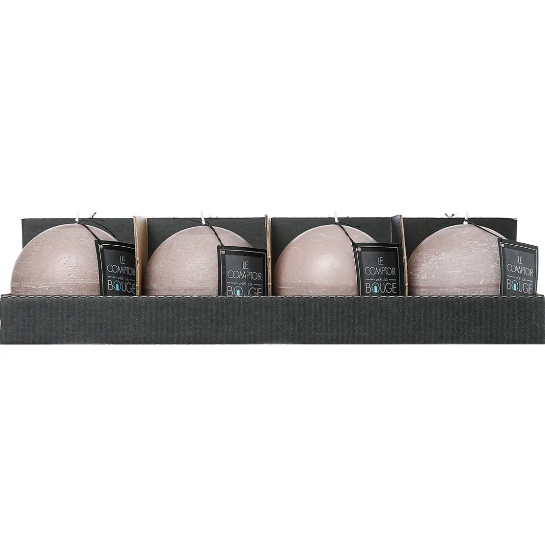 atmosphera Velas>Vela Bola Rústica Gris Pardo 10Cm