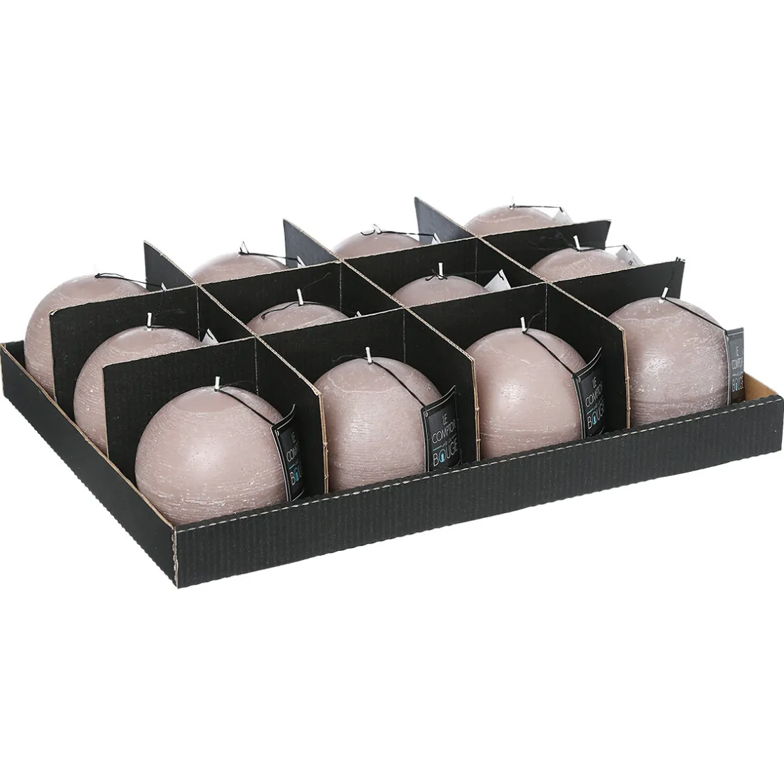 atmosphera Velas>Vela Bola Rústica Gris Pardo 10Cm
