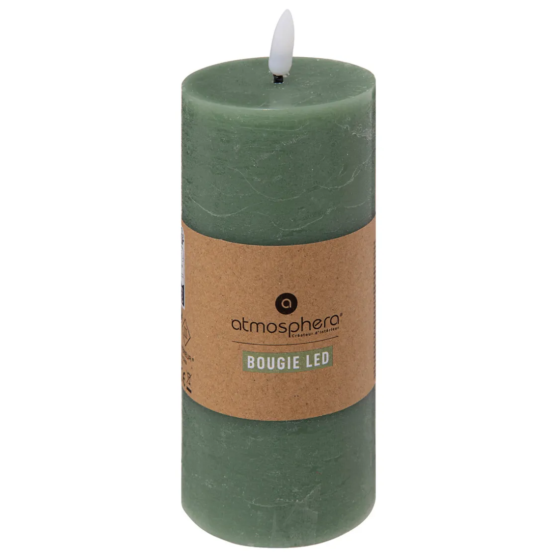 atmosphera Velas>Vela Led Cilíndrica Molia Verde 17.5cm
