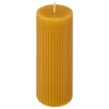 atmosphera Velas>Vela Pilar Demi De Rayas Mostaza 14cm