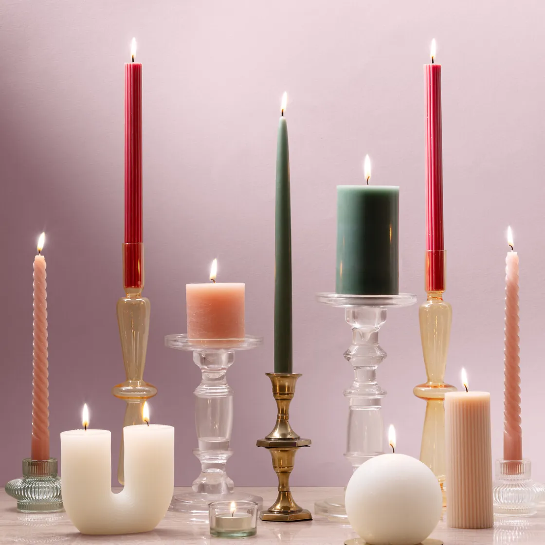 atmosphera Velas>Vela Pilar Hugo Verde 13cm