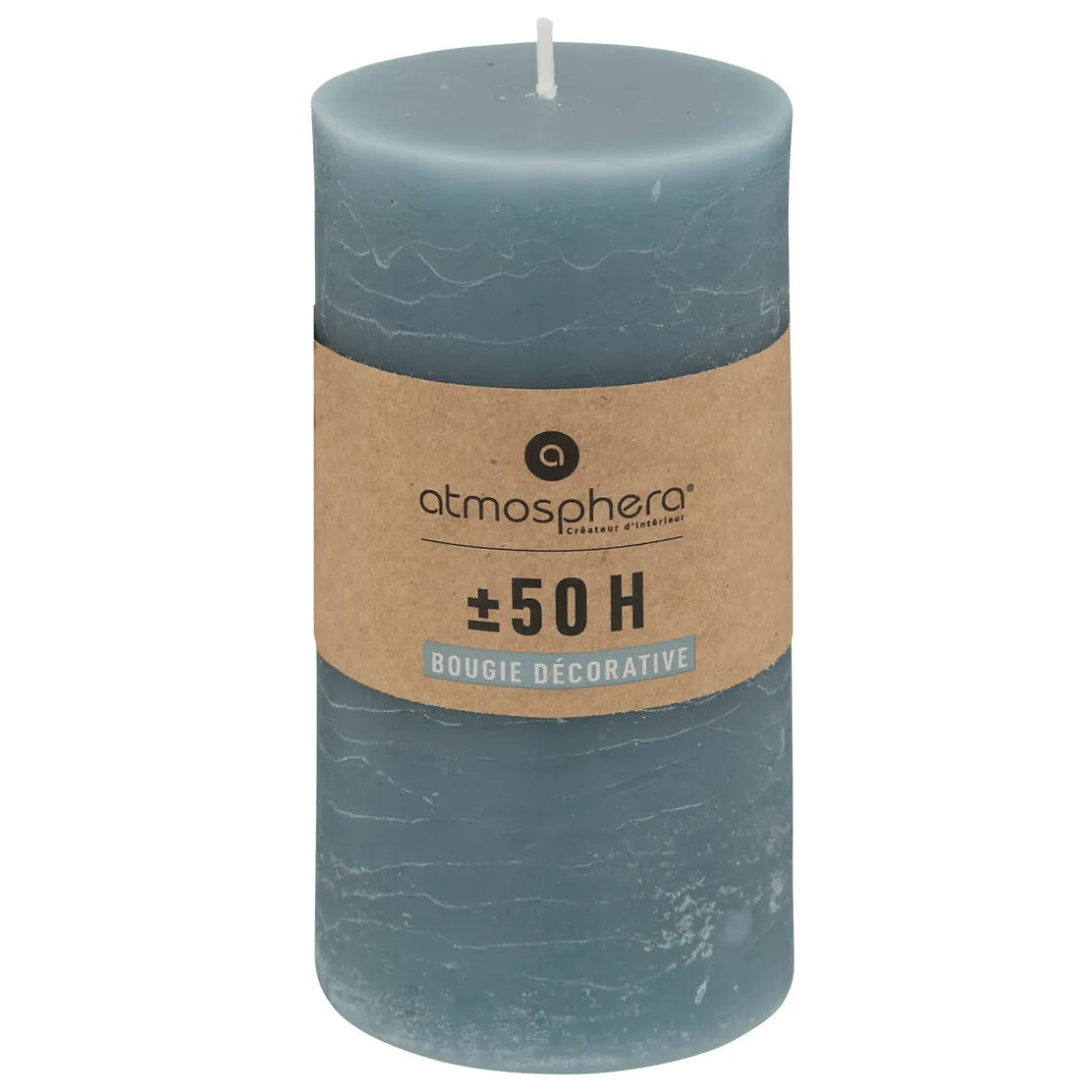 atmosphera Velas>Vela Pilar Olia Azul 14cm
