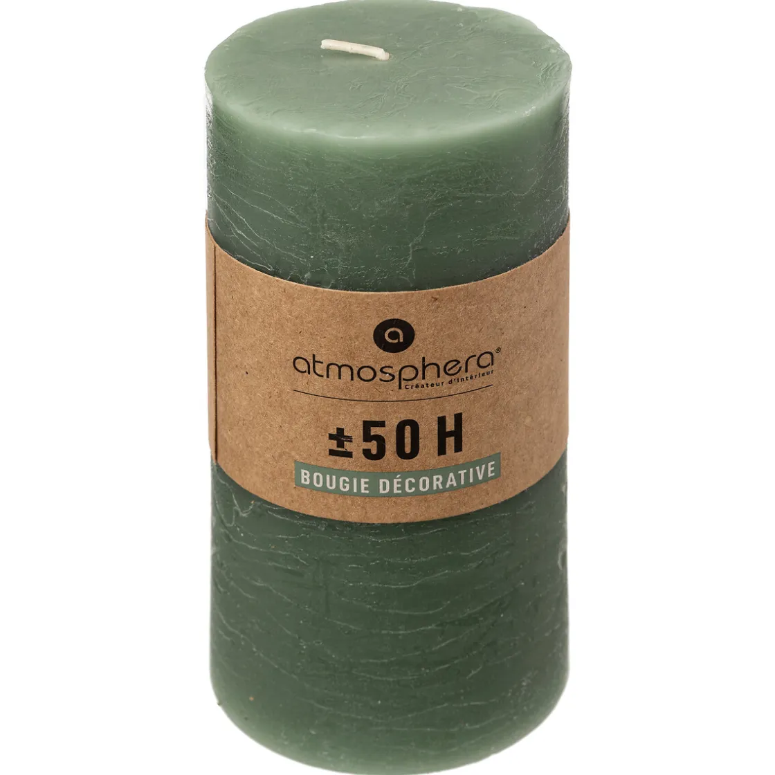 atmosphera Velas>Vela Pilar Olia Verde 14cm