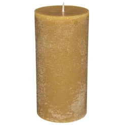 atmosphera Velas>Vela Rústica Cilíndrica Amarilla 7x14Cm
