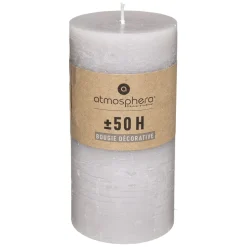 atmosphera Velas>Vela Rústica Cilíndrica Gris 7x14Cm