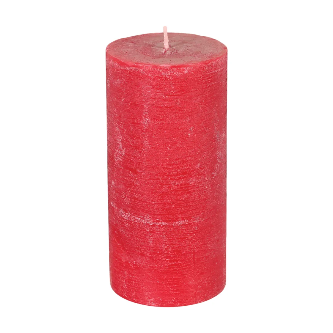 atmosphera Velas>Vela Rústica Cilíndrica Roja 7x14Cm
