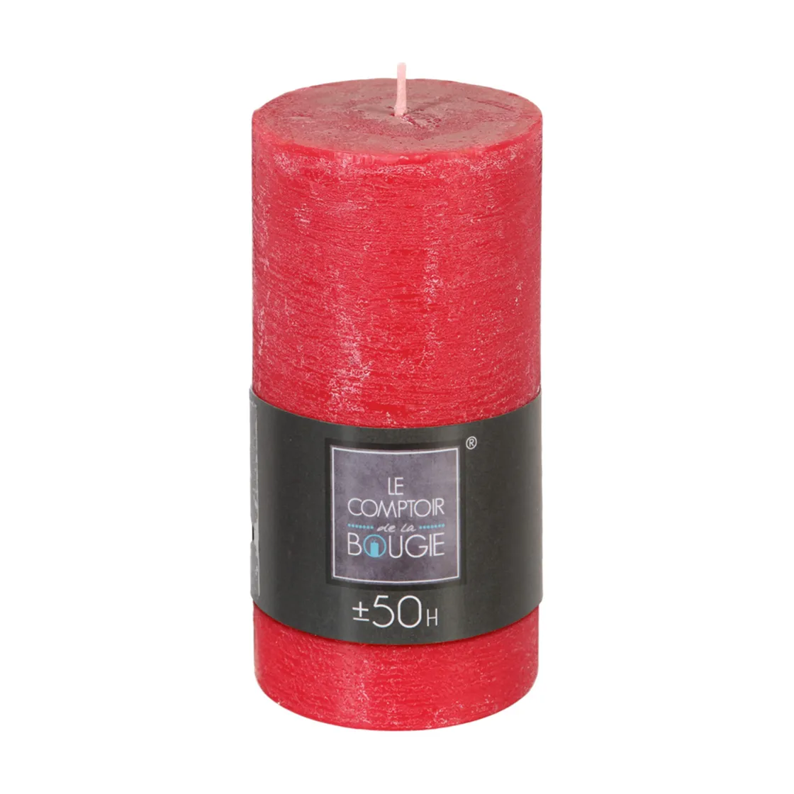 atmosphera Velas>Vela Rústica Cilíndrica Roja 7x14Cm