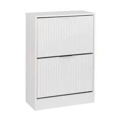 Zapateros>Zapatero Con Dos Cajones Wave Blanco De MDF
